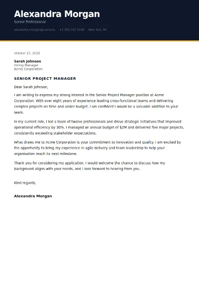 Bold Cover Letter Template