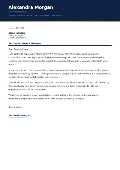 Corporate Cover Letter Template