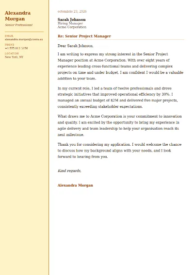 Elegant Cover Letter Template