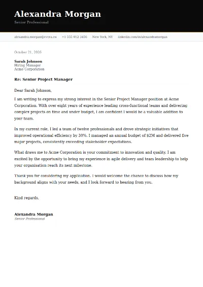 Executive Cover Letter Template