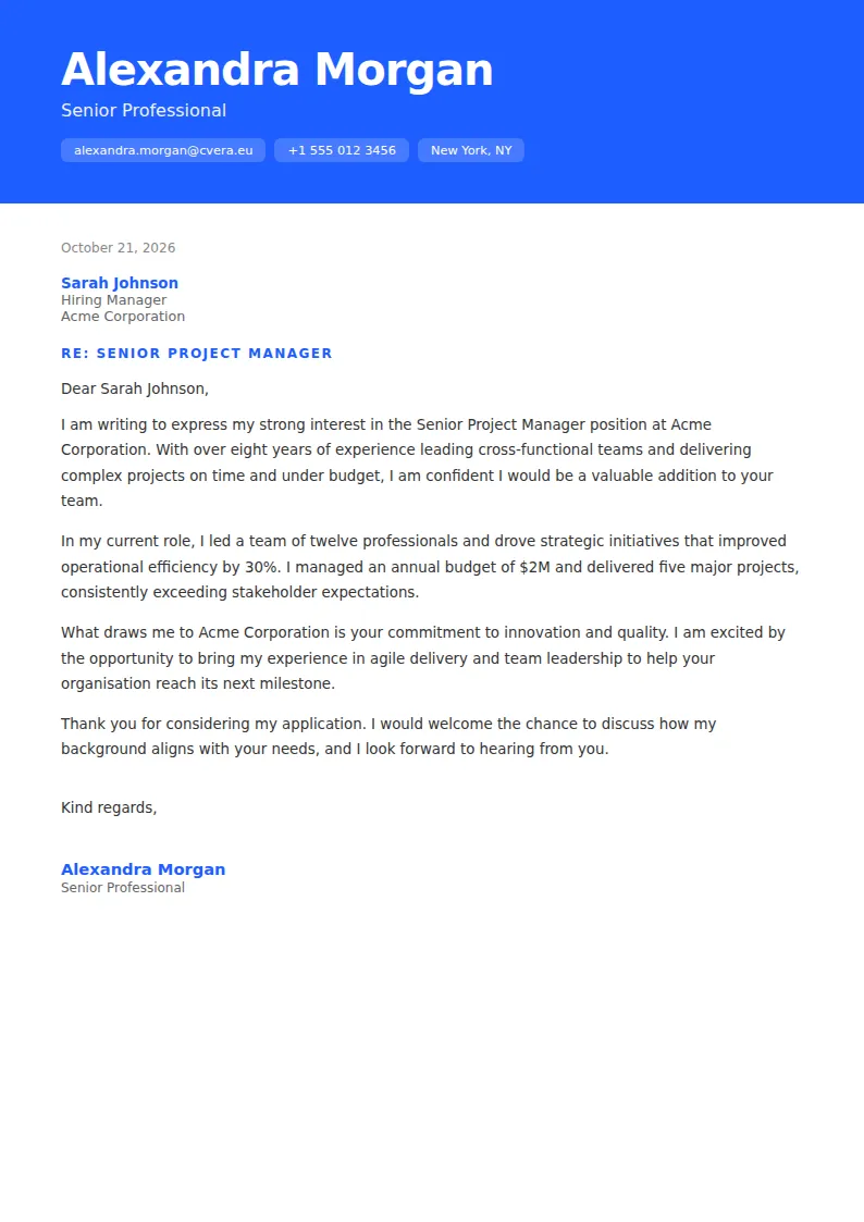 Spectrum Cover Letter Template