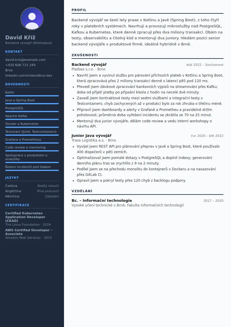 Životopis programátora – vzor