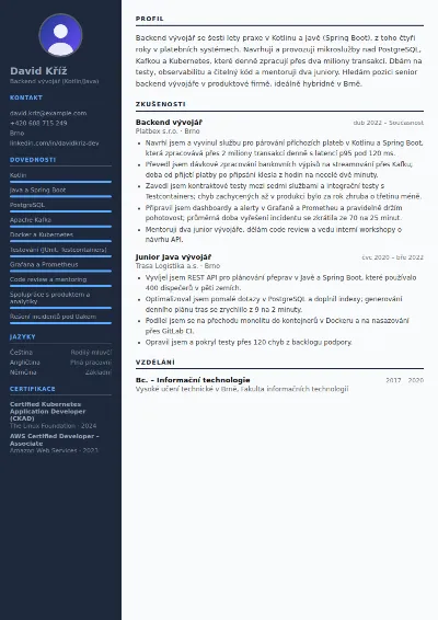 Životopis programátora – vzor