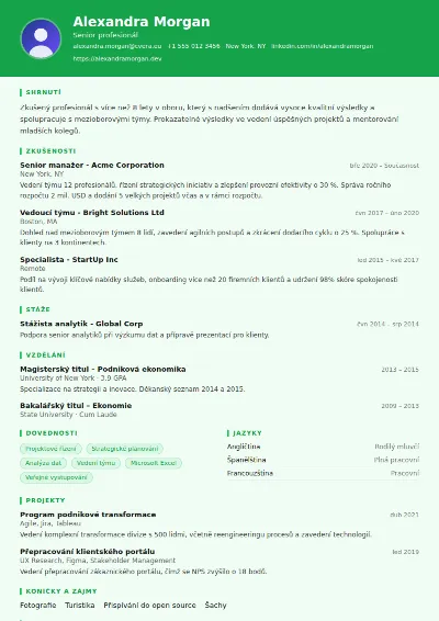 Šablona životopisu Athlete