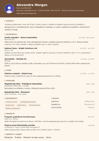 Šablona životopisu Barista