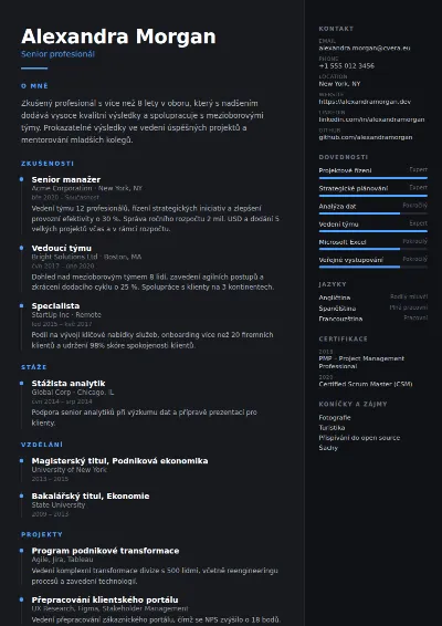 Šablona životopisu Carbon