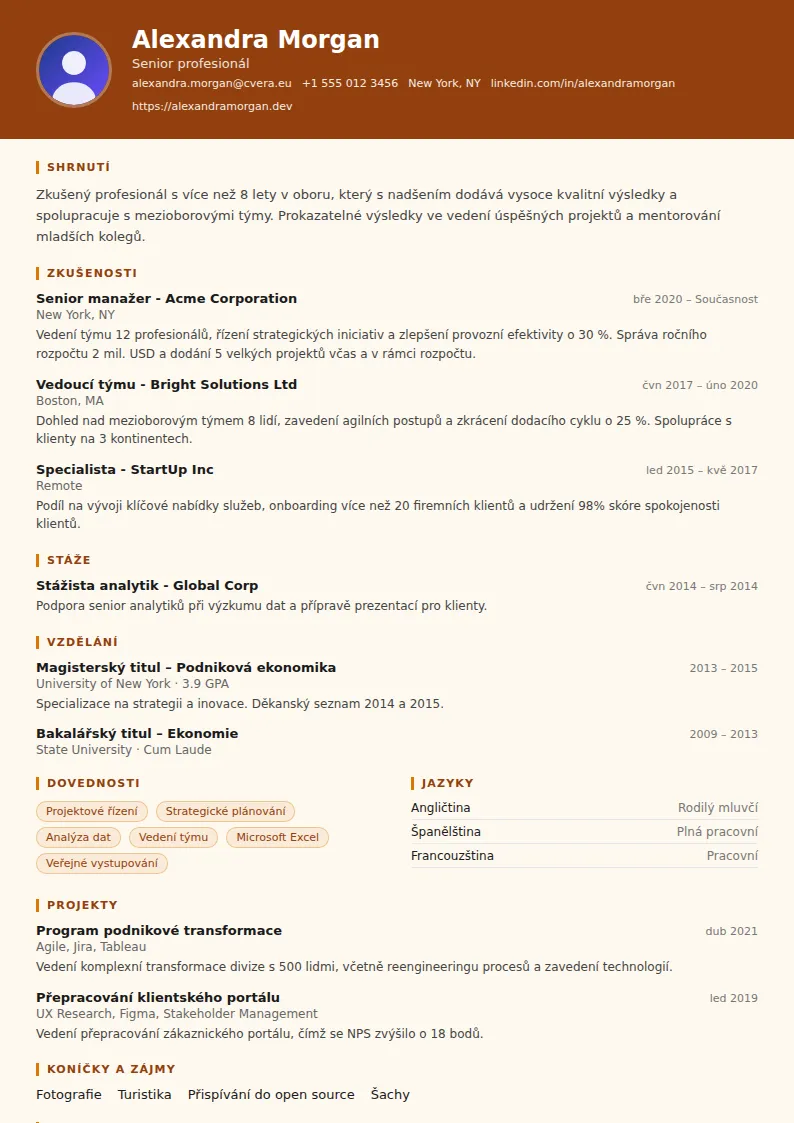 Šablona životopisu Carpenter