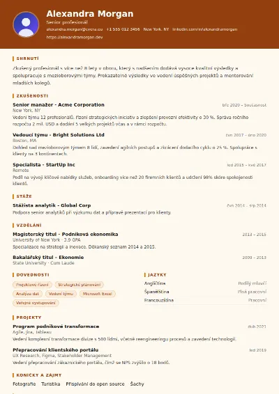 Šablona životopisu Carpenter