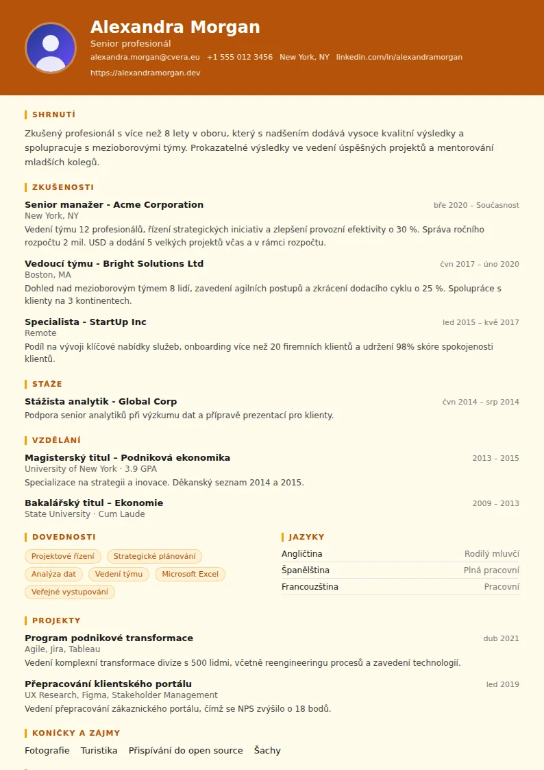 Šablona životopisu Construction