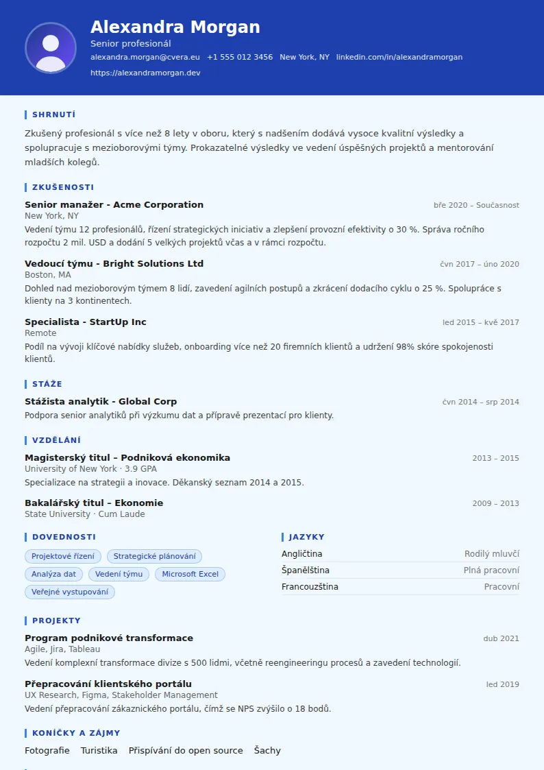Šablona životopisu Financial Analyst