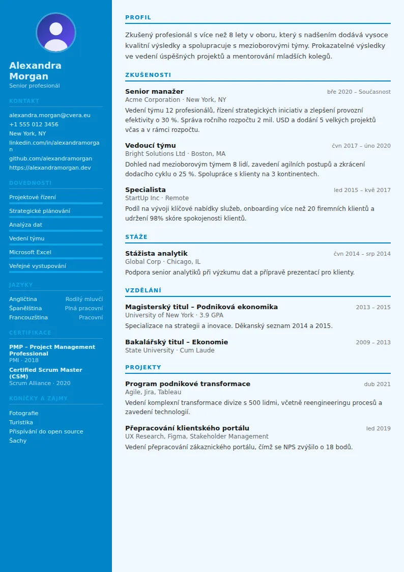 Šablona životopisu Flight Attendant