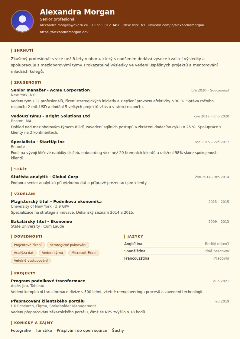 Šablona životopisu Librarian