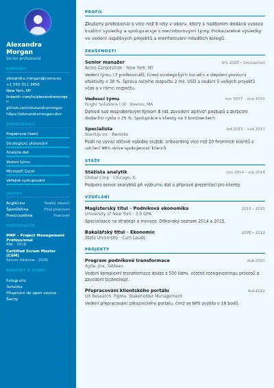 Šablona životopisu Medical