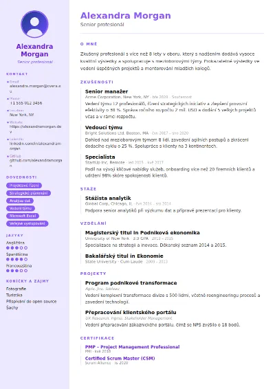 Šablona životopisu Pastel