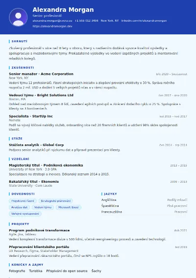 Šablona životopisu Plumber