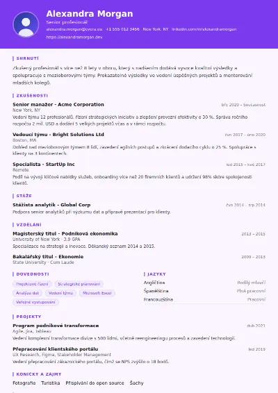 Šablona životopisu Psychologist