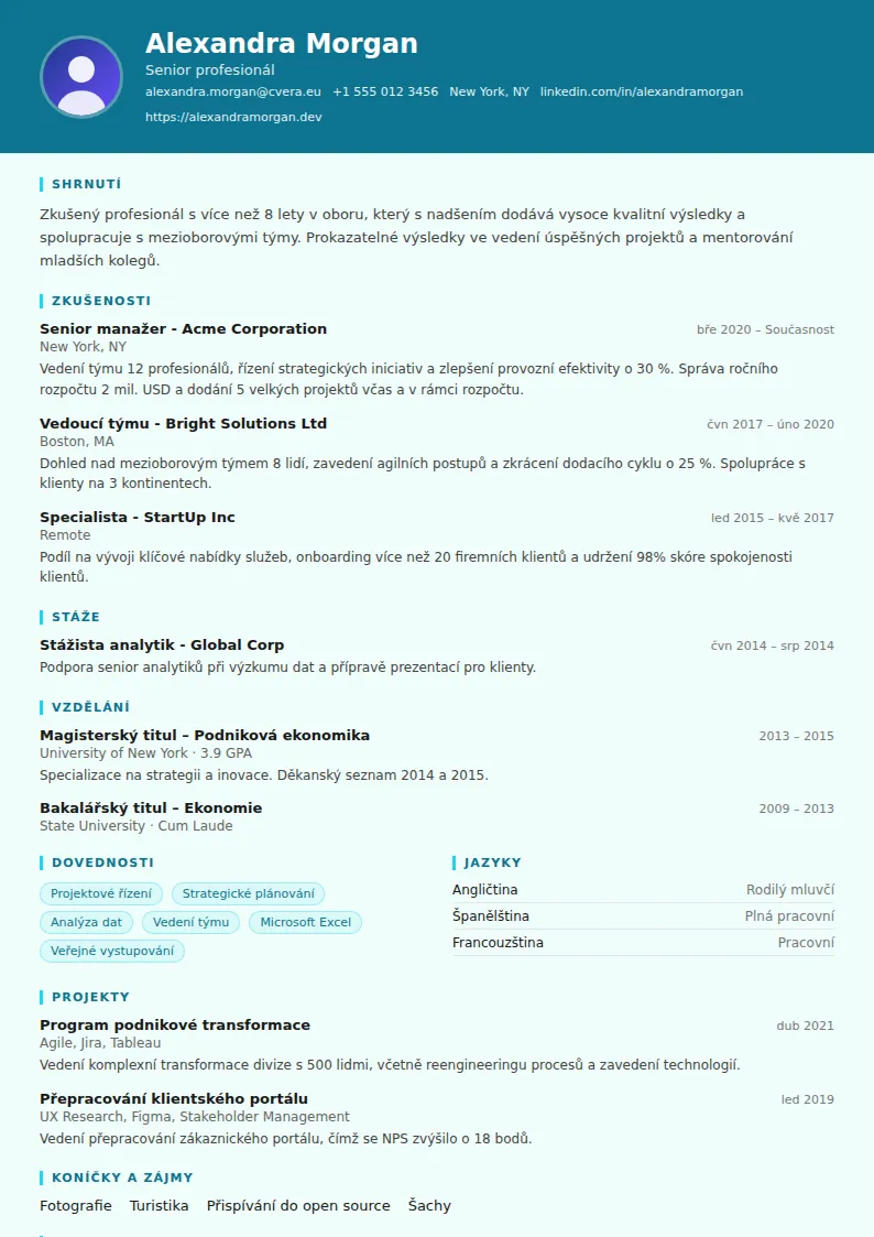 Šablona životopisu Scientist