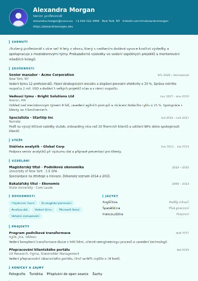 Šablona životopisu Scientist