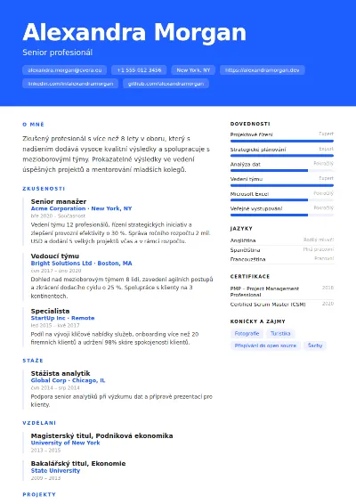 Šablona životopisu Spectrum