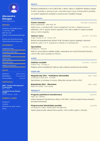 Šablona životopisu Teacher