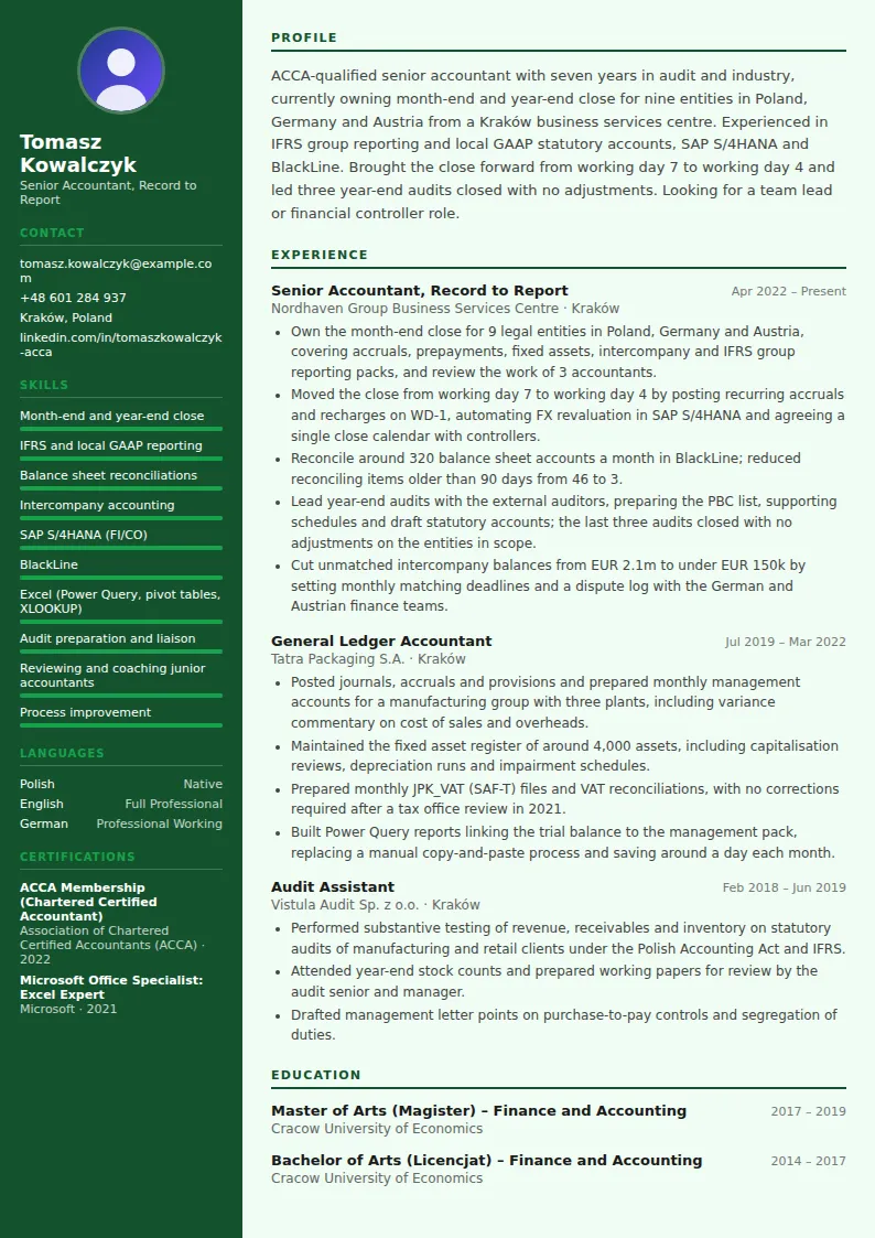 Accountant CV Example