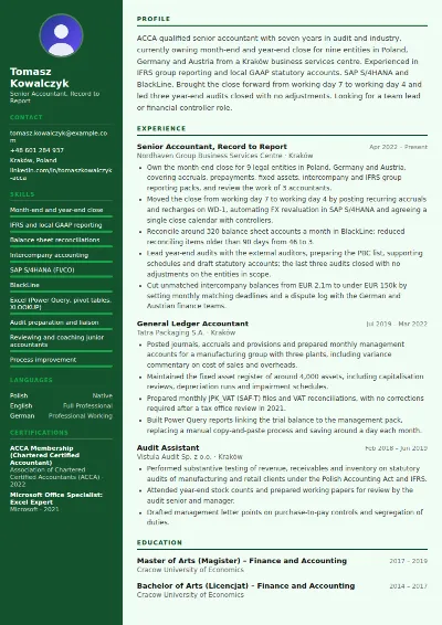 Accountant CV Example