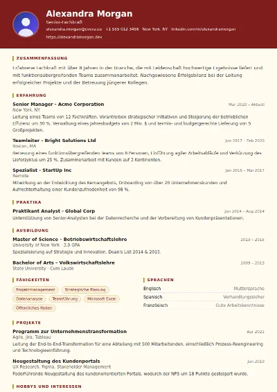 Lebenslauf-Vorlage Attorney