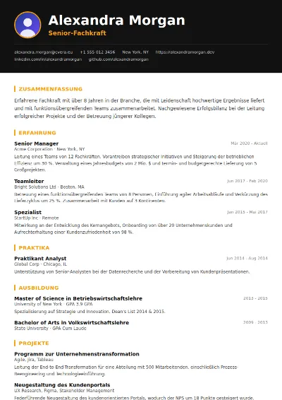Lebenslauf-Vorlage Bold