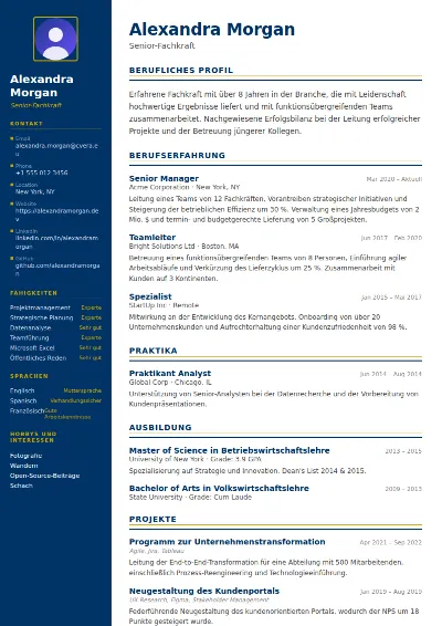 Lebenslauf-Vorlage Corporate