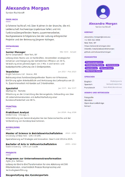 Lebenslauf-Vorlage Creative