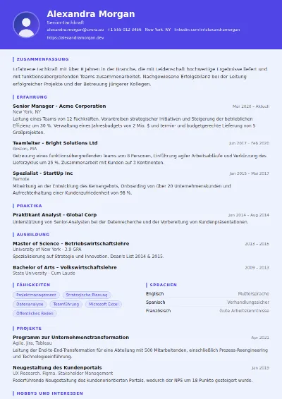 Lebenslauf-Vorlage Data Scientist