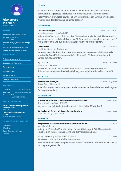 Lebenslauf-Vorlage Dentist