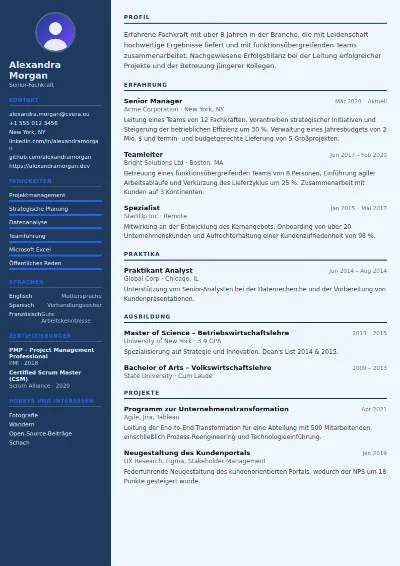 Lebenslauf-Vorlage Economist