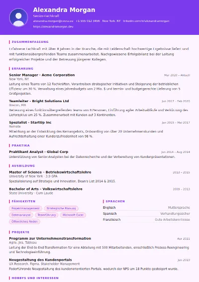Lebenslauf-Vorlage Graphic Designer