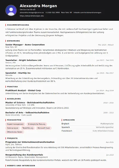 Lebenslauf-Vorlage Journalist