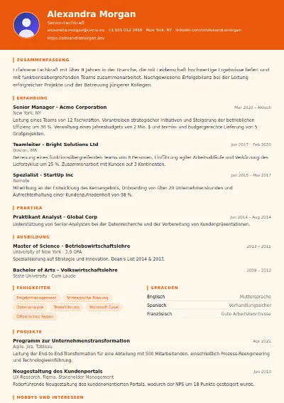 Lebenslauf-Vorlage Logistics