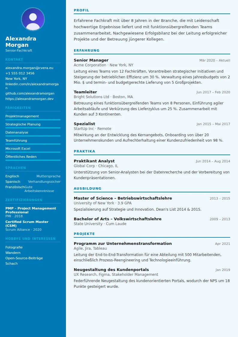 Lebenslauf-Vorlage Medical