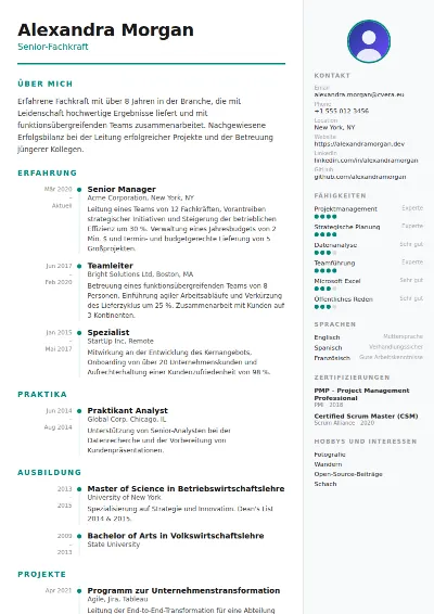 Lebenslauf-Vorlage Modern