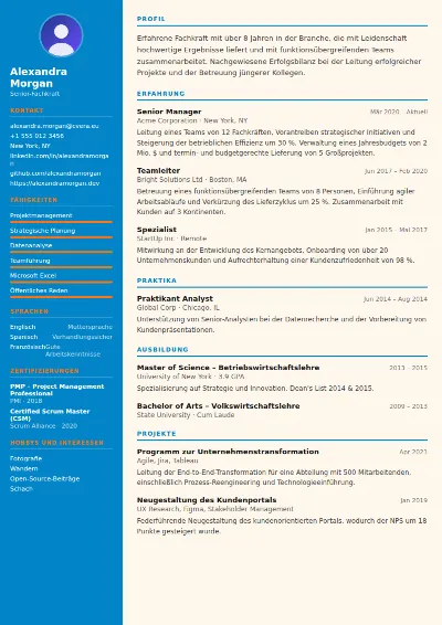 Lebenslauf-Vorlage Physiotherapist