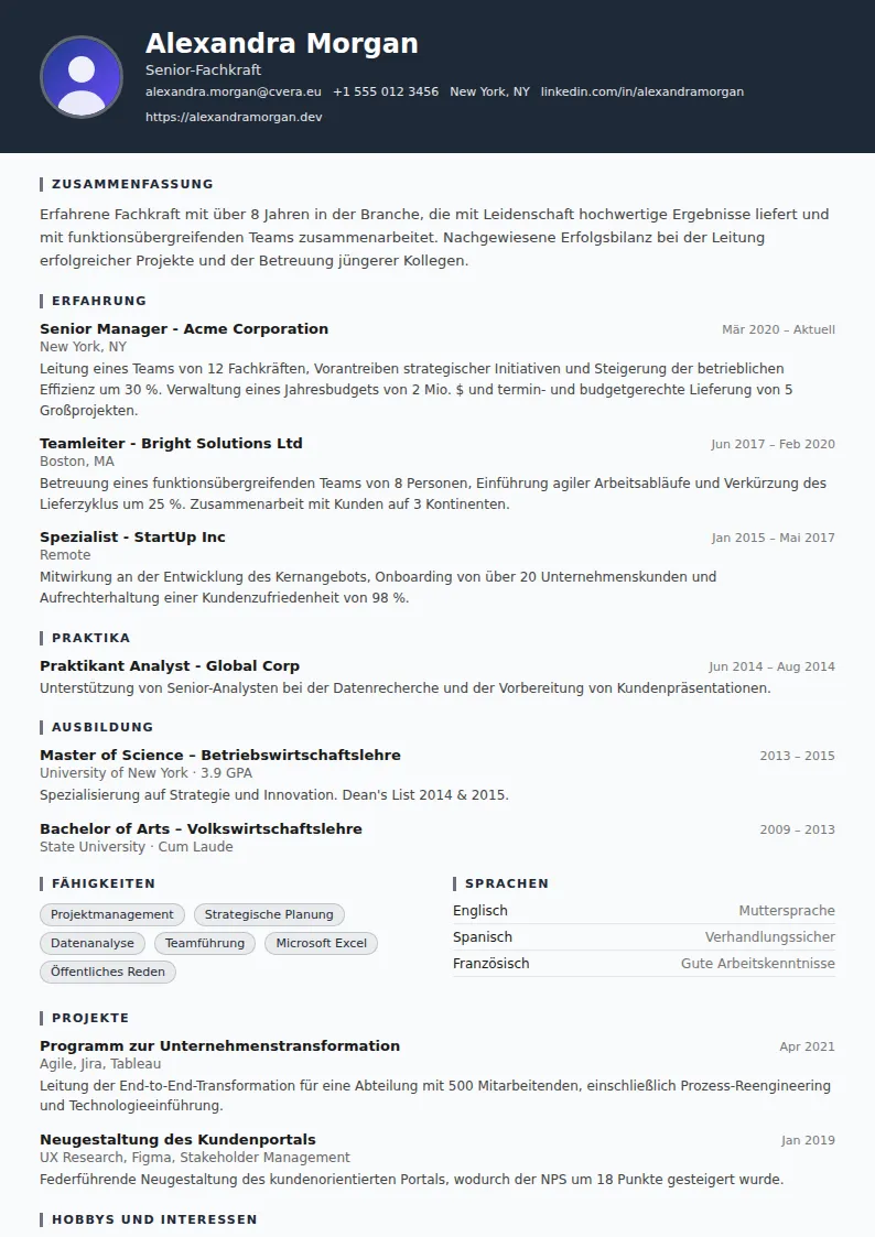 Lebenslauf-Vorlage Security Guard