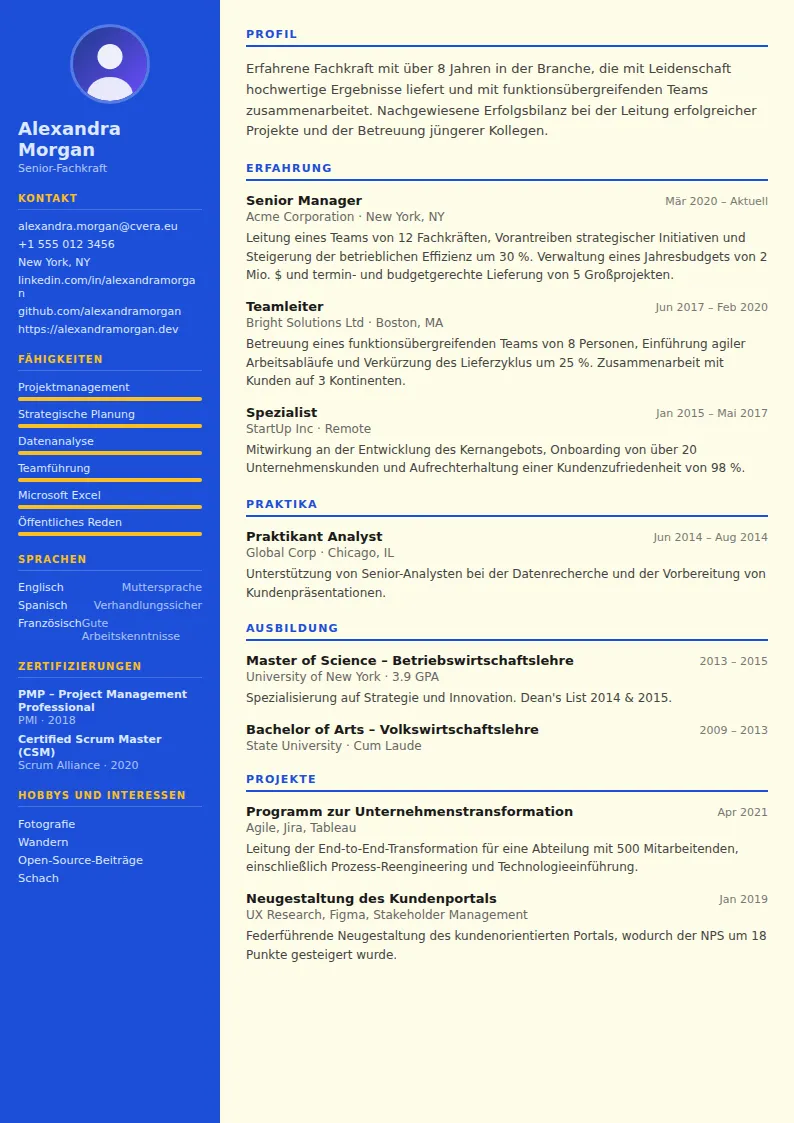 Lebenslauf-Vorlage Teacher