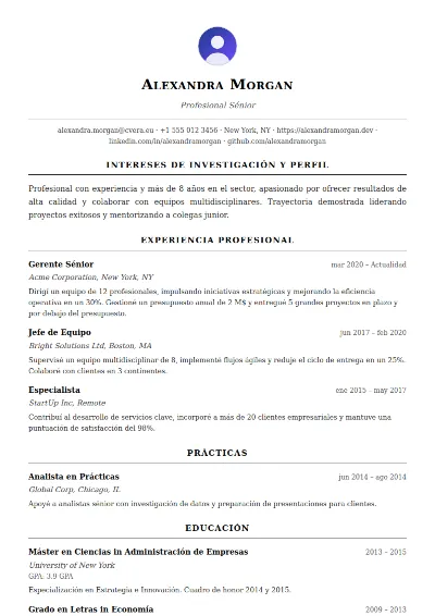 Plantilla de CV Academic