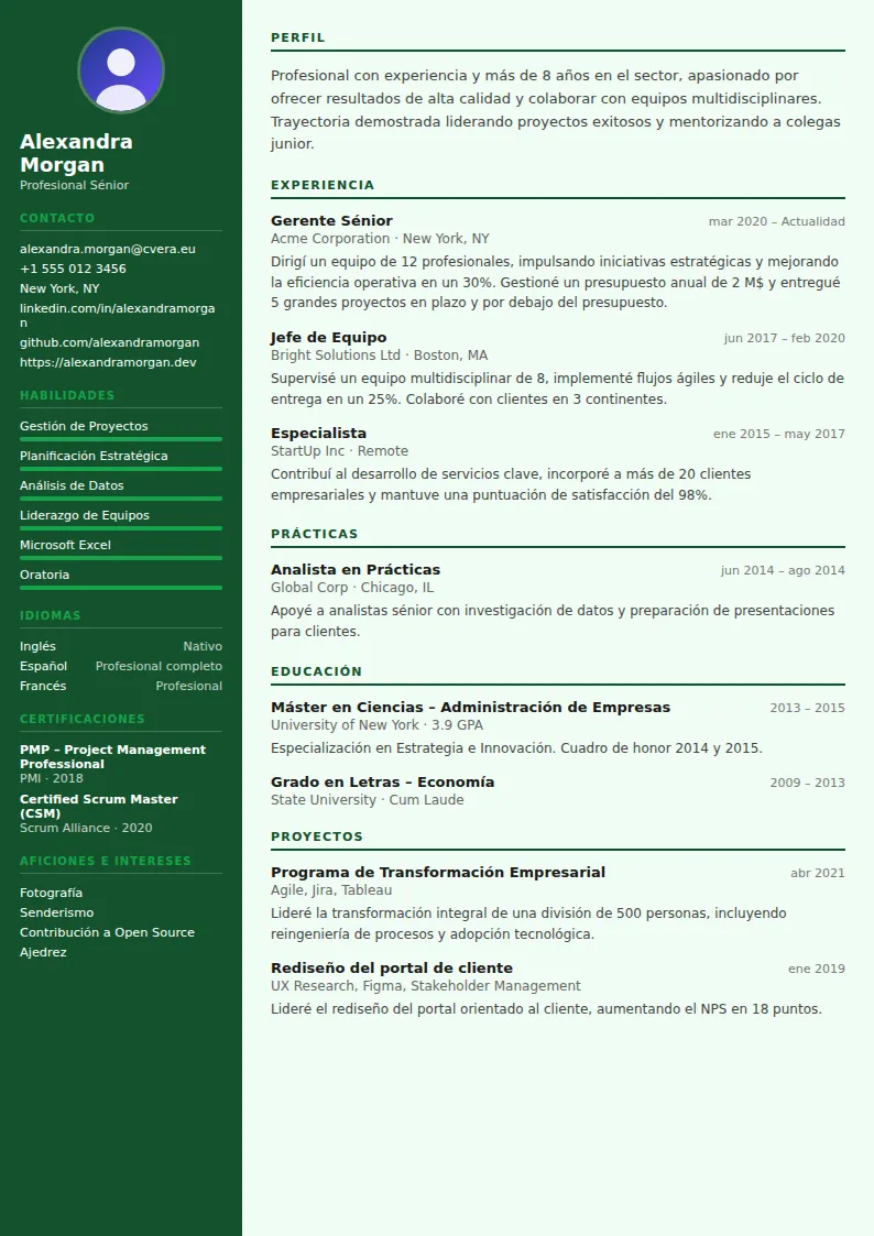 Plantilla de CV Accountant