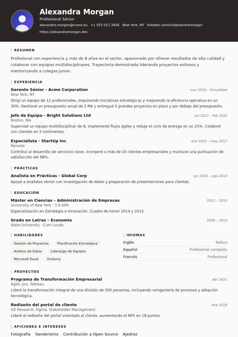 Plantilla de CV Architect