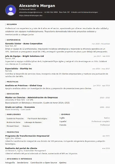 Plantilla de CV Architect