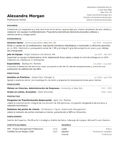 Plantilla de CV ATS Compact
