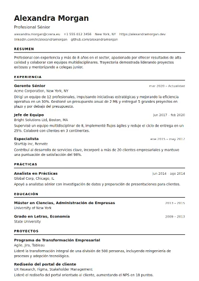 Plantilla de CV ATS Modern