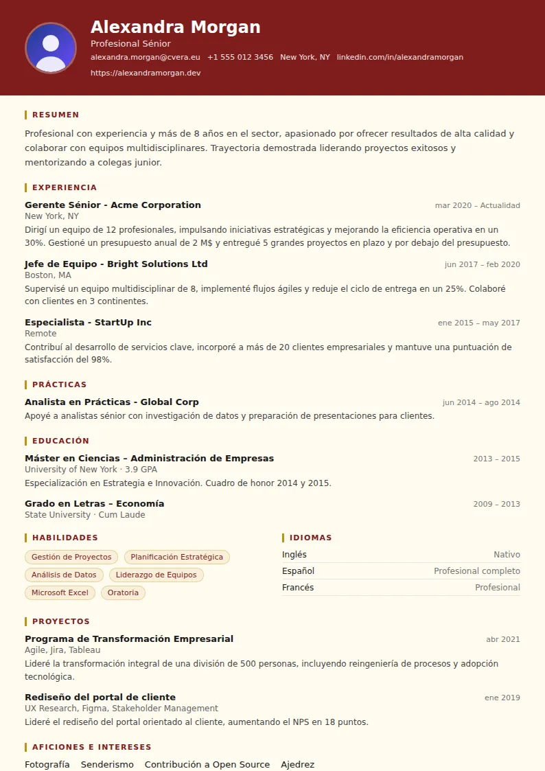 Plantilla de CV Attorney