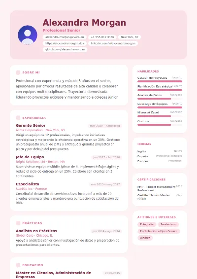 Plantilla de CV Bloom