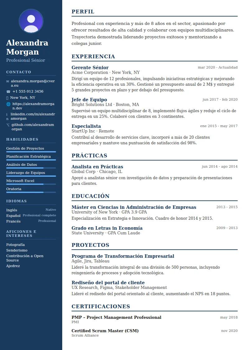 Plantilla de CV Classic